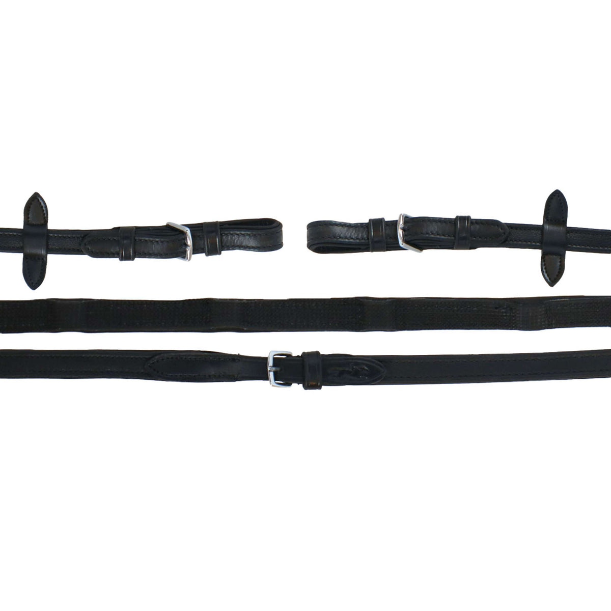 Schockemöhle Riendas Durasoft Grip Caucho Negro/Plata