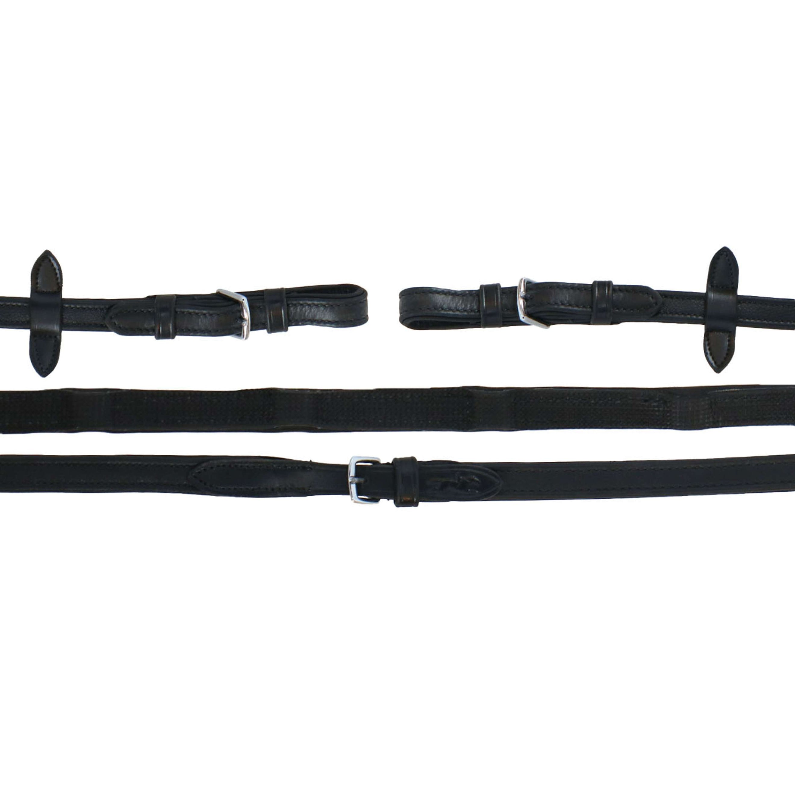 Schockemöhle Riendas Durasoft Grip Caucho Negro/Plata