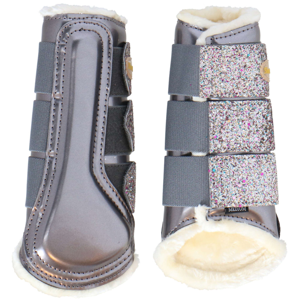 HB Protectores de piernas Gold Rush Glitter Gris