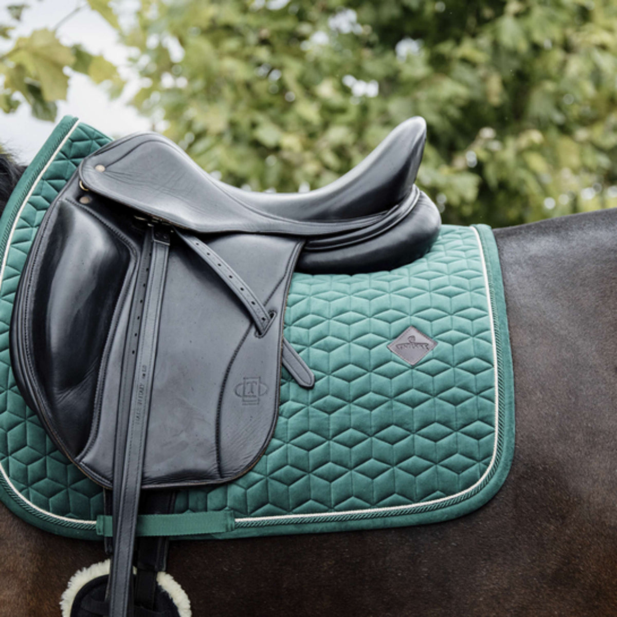 Kentucky Horsewear Mantilla Velvet Pearls Doma clásica Pine Green