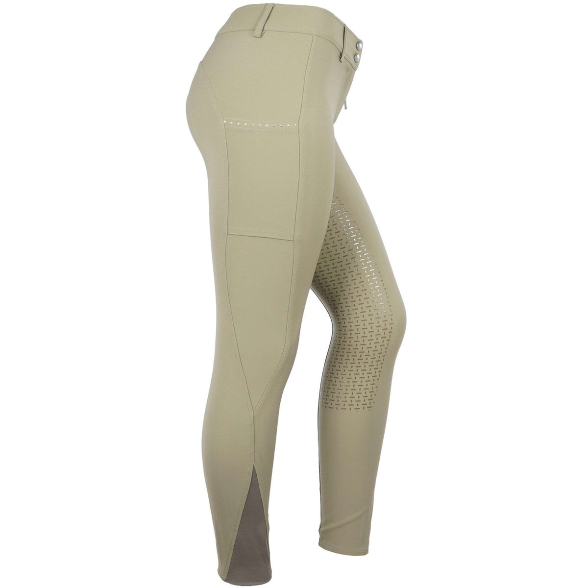 HKM Pantalón de Equitación Lea Silicon Full Grip Verde oliva