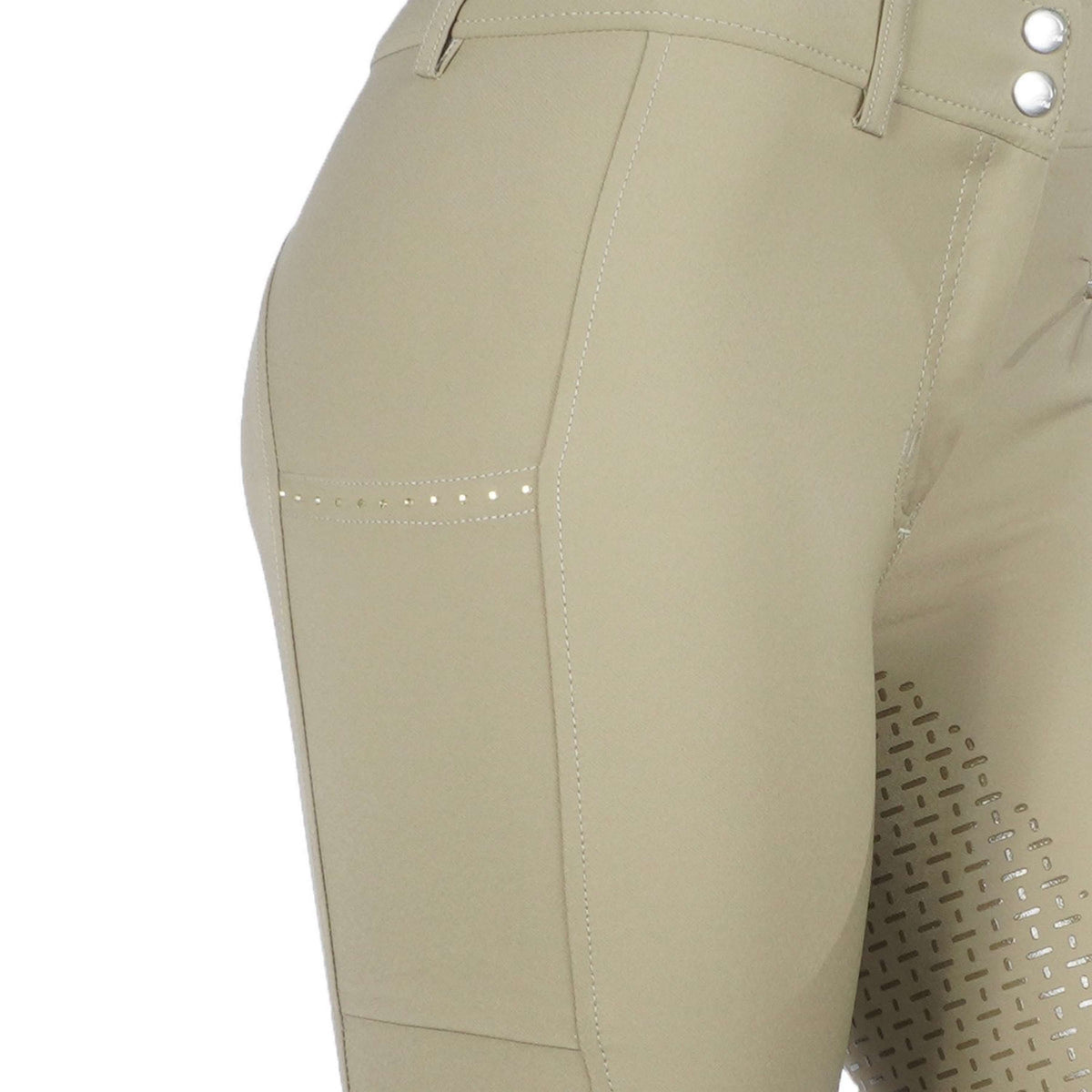 HKM Pantalón de Equitación Lea Silicon Full Grip Verde oliva