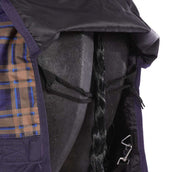 HKM Manta de Cuello Alto Providence Karo 1200D 300g Relleno de Algodón Marino Marron a cuadros