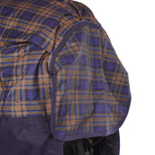 HKM Manta de Cuello Alto Providence Karo 1200D 300g Relleno de Algodón Marino Marron a cuadros