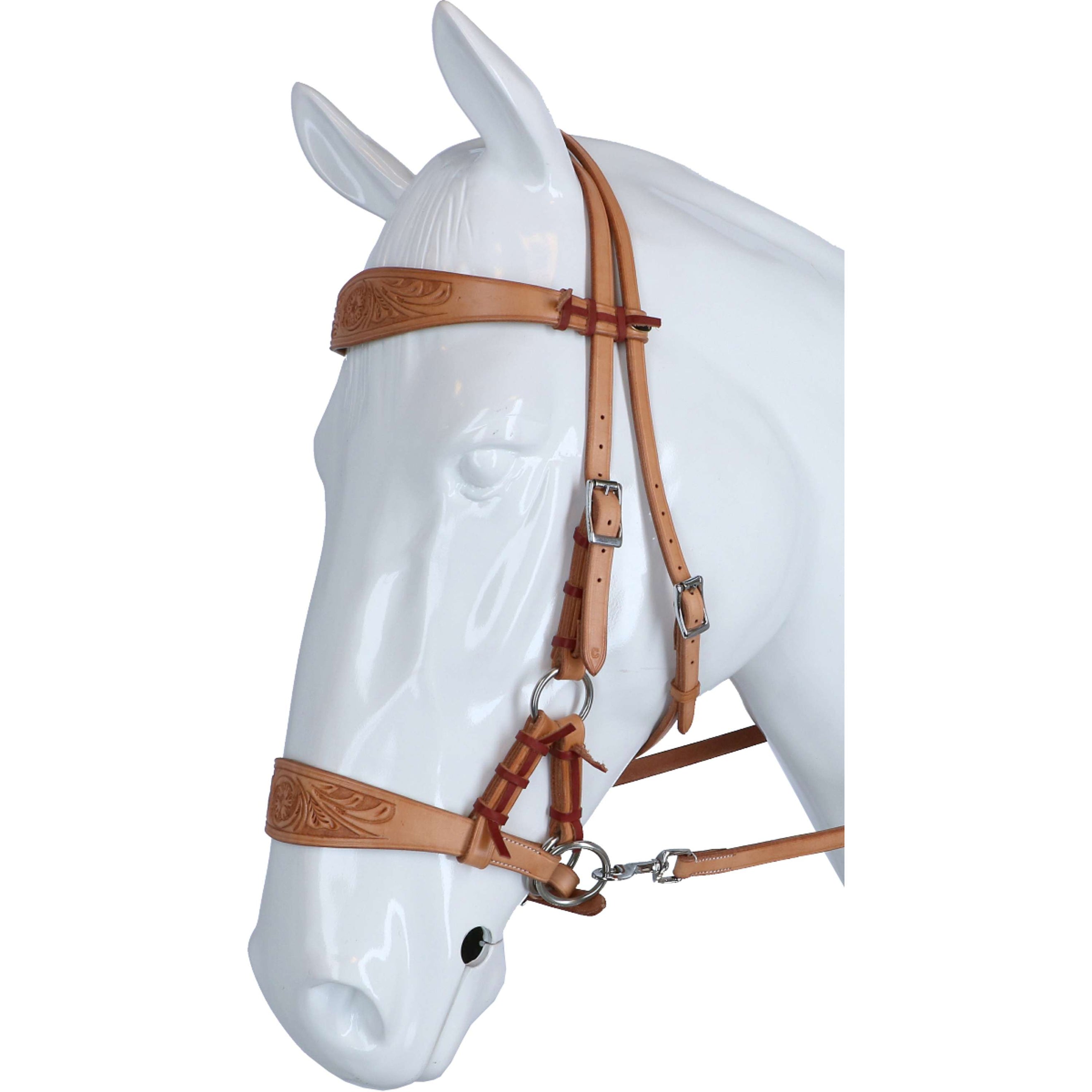 F.R.A. Brida sin Bocado Diego Side Pull Riendas Western Natural F.R.A. Brida sin Bocado Diego Side Pull Riendas Western Natural