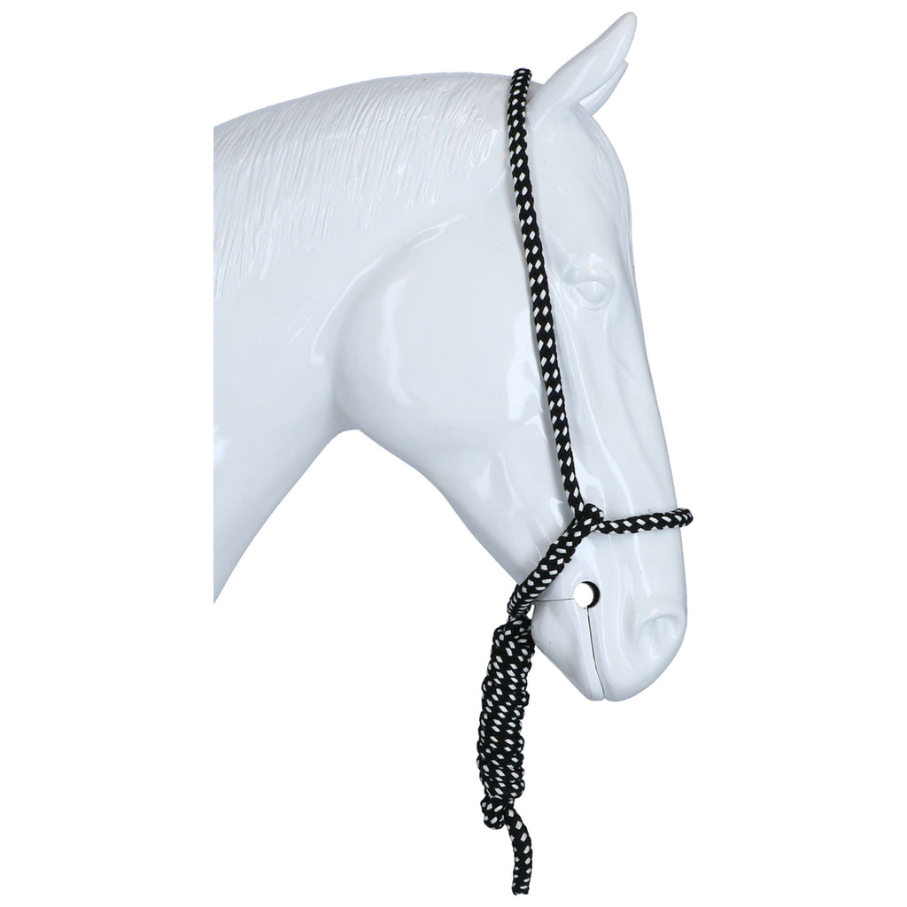 F.R.A. Cabestro de Manejo Shiraz con Cuerda Fija Negro/Blanco