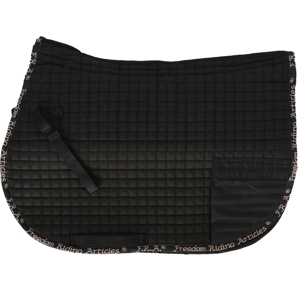 F.R.A. Manta de silla Unica con Bolsas para Silla de Montar Sin Árbol Negro