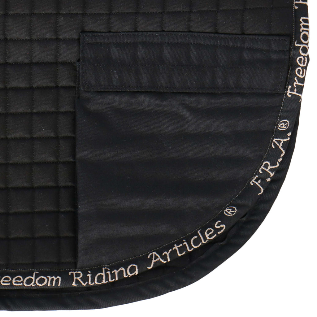F.R.A. Manta de silla Unica con Bolsas para Silla de Montar Sin Árbol Negro