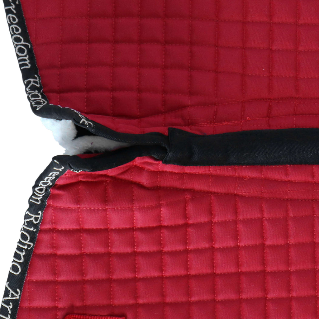 F.R.A. Manta de silla Unica con Bolsas para Silla de Montar Sin Árbol Rojo