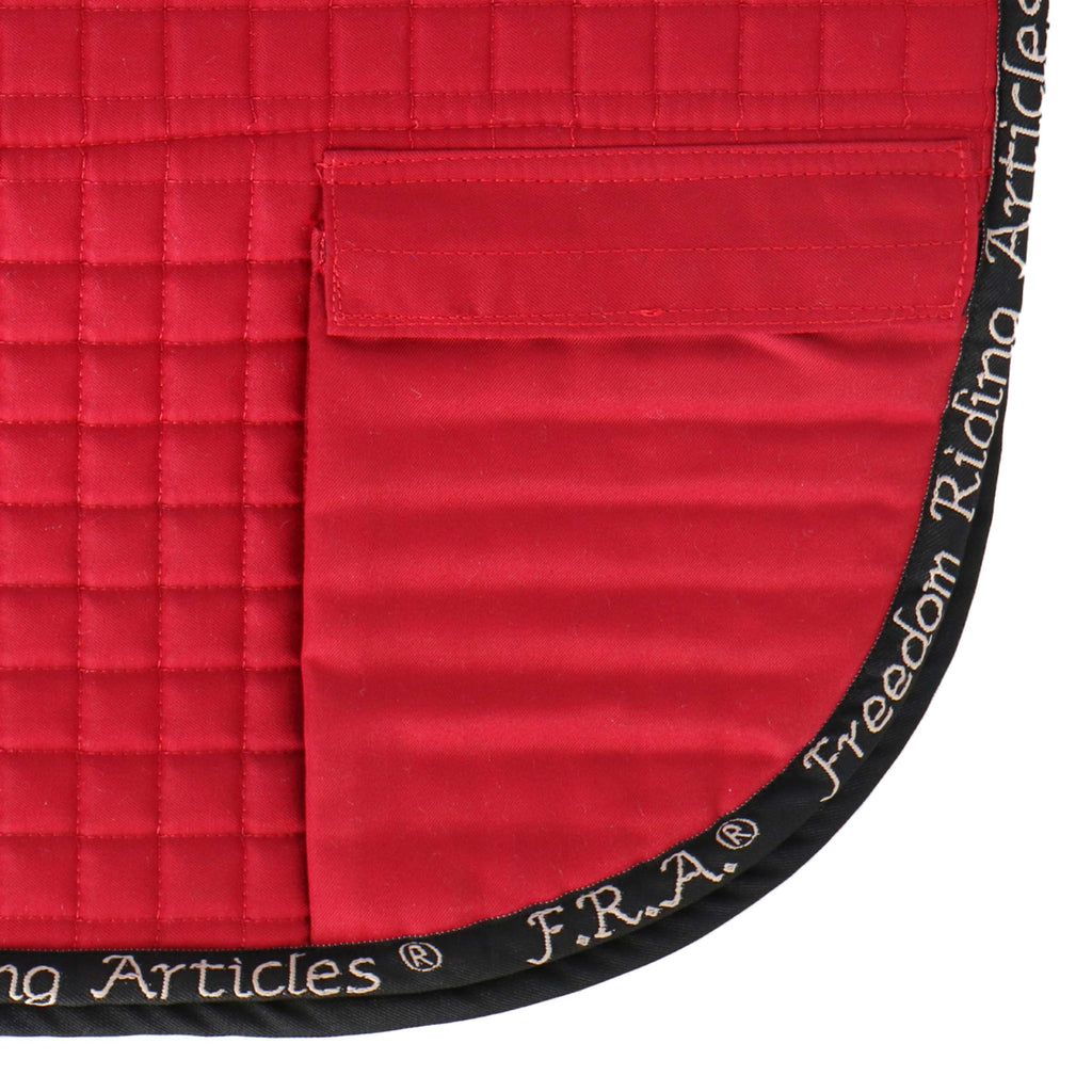 F.R.A. Manta de silla Unica con Bolsas para Silla de Montar Sin Árbol Rojo
