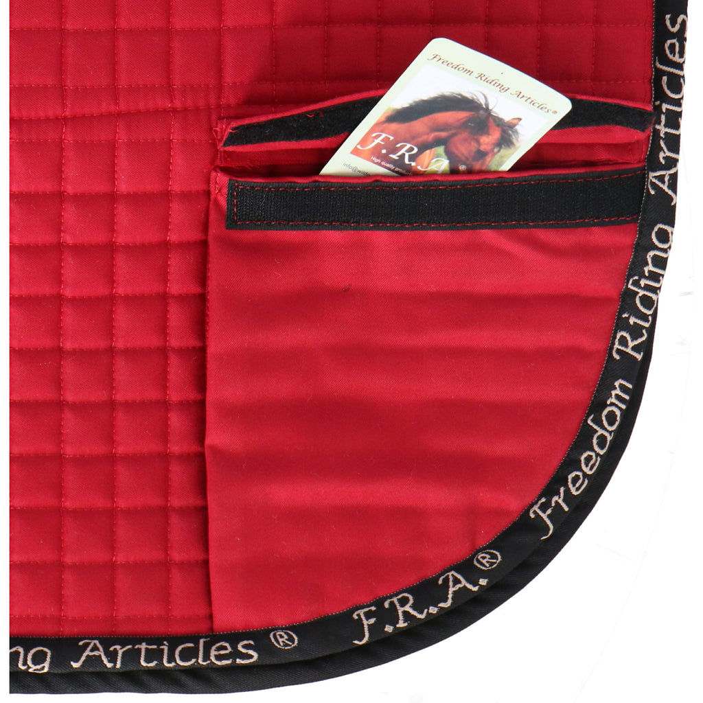 F.R.A. Manta de silla Unica con Bolsas para Silla de Montar Sin Árbol Rojo