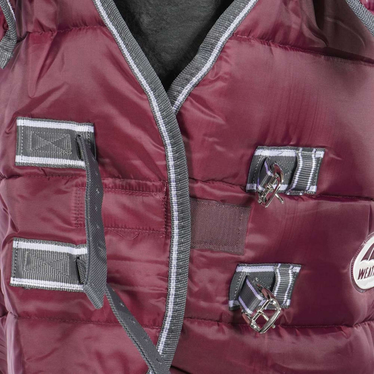Weatherbeeta Manta de Establo Comfitec Channel Quilt Combo Neck Heavy 210D 400g Granate/Gris/Blanco