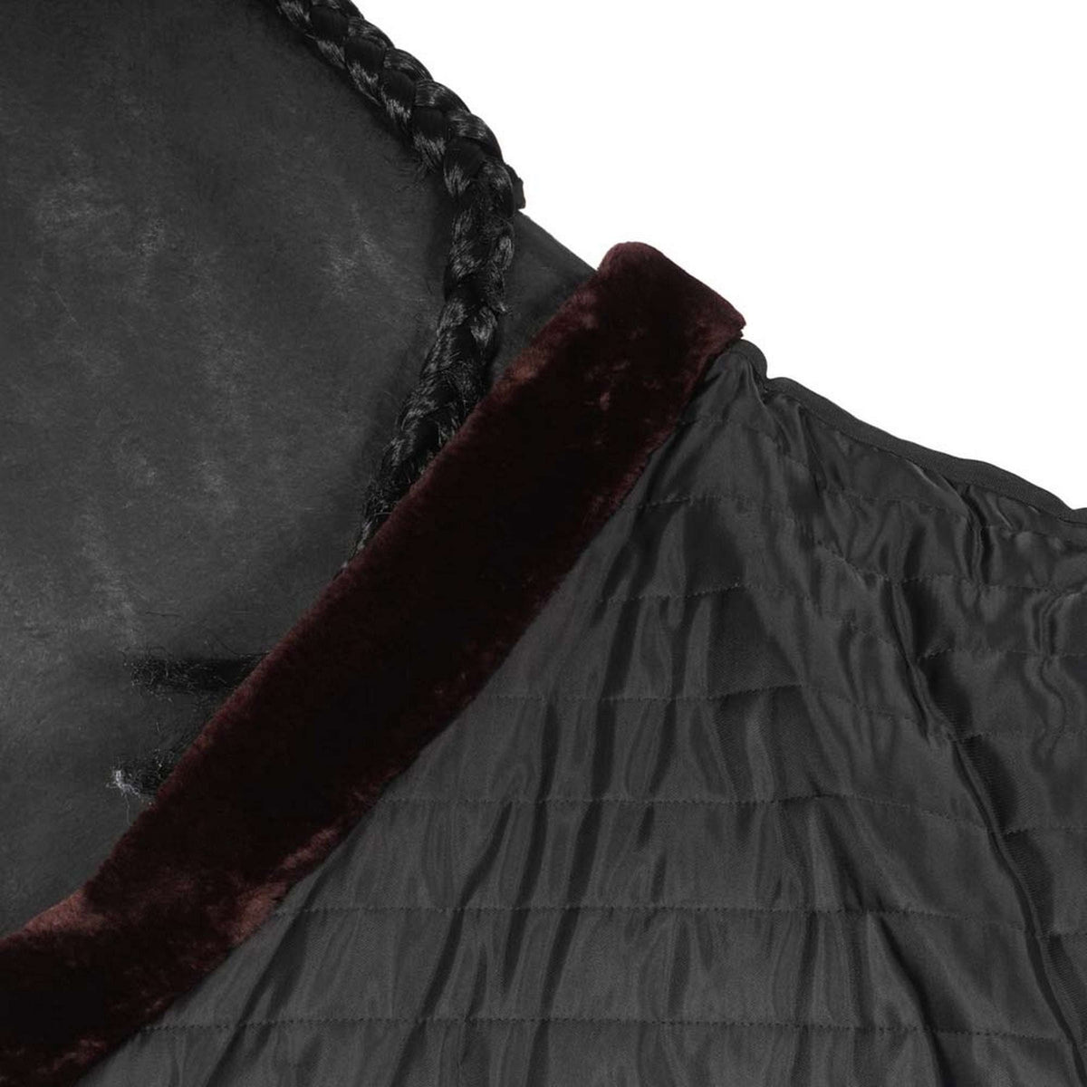 EQUITHÈME Manta de Establo Teddy Negro/Marrón