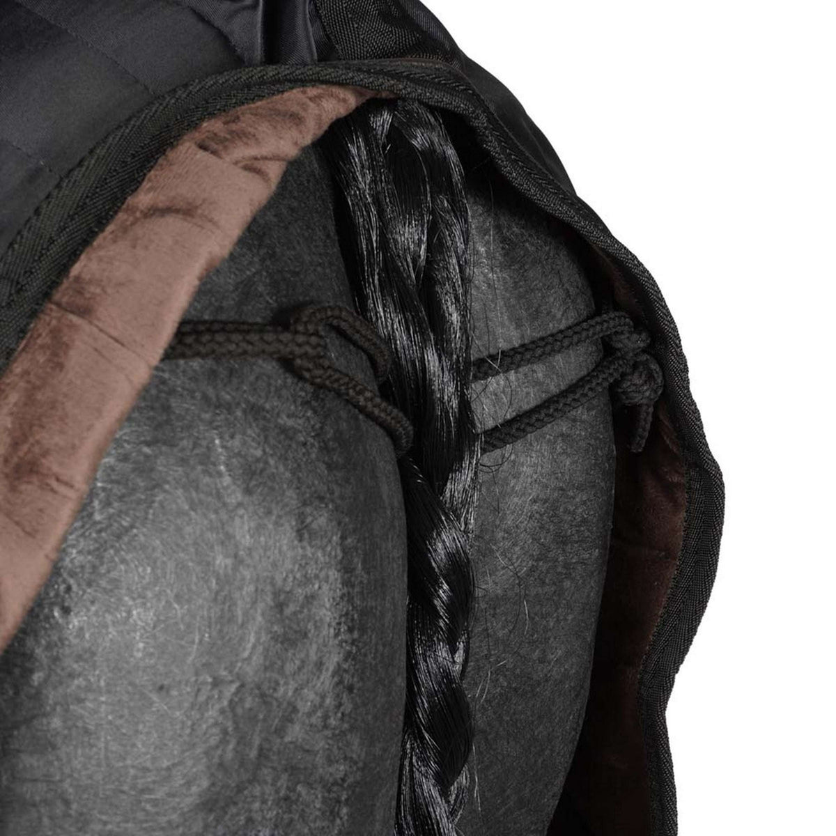 EQUITHÈME Manta de Establo Teddy Negro/Marrón