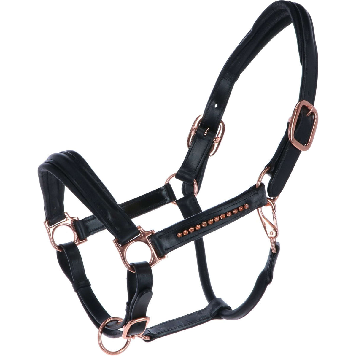 HB Cabezada Rose Gold Cuero Negro