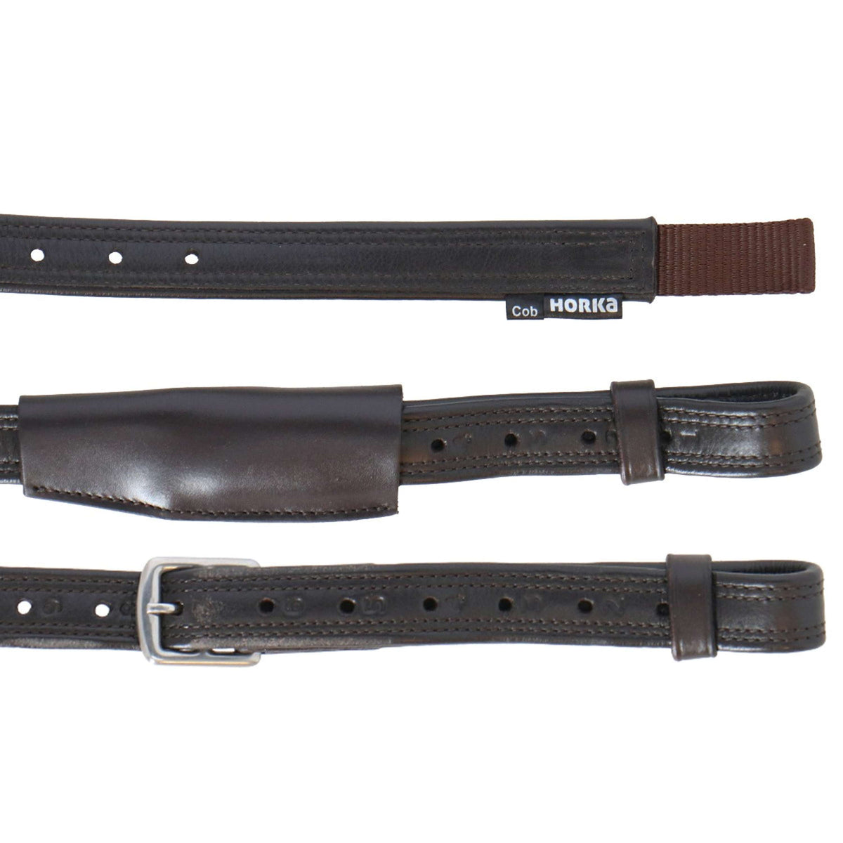 HORKA Correa de estribo Nylon Doma Marron<>Plata<>Gris