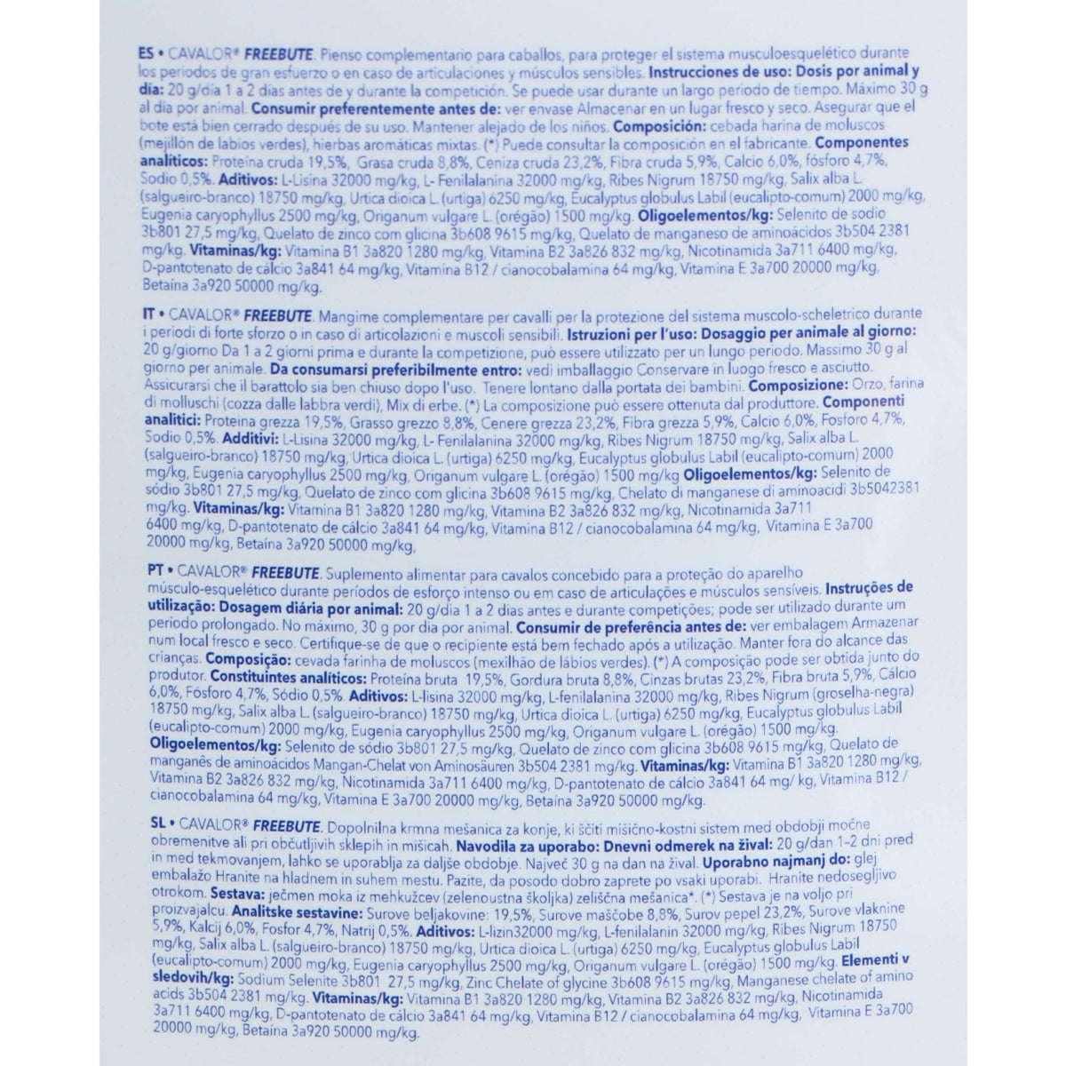 Cavalor Free Bute Polvo