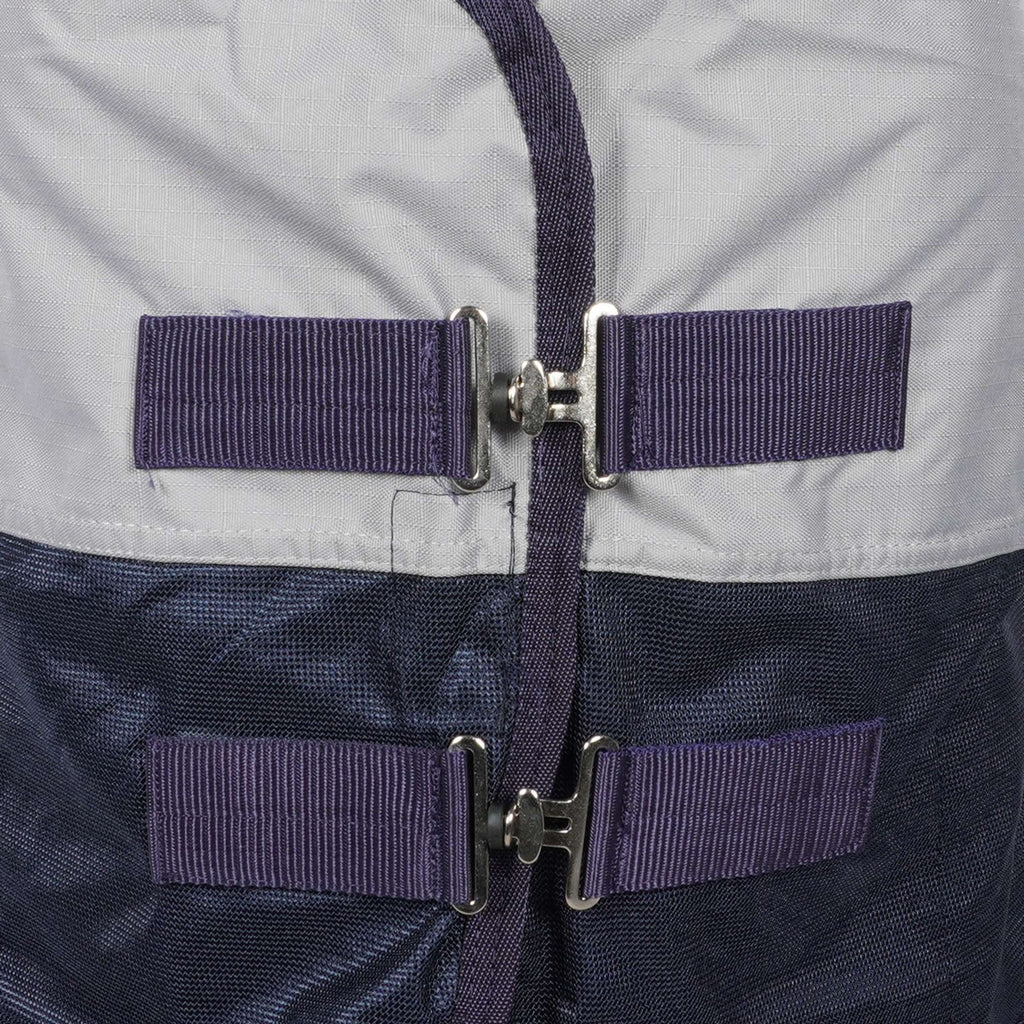 HKM Manta Antimoscas Rain con cuello y solapa abdominal Azul Oscuro Gris