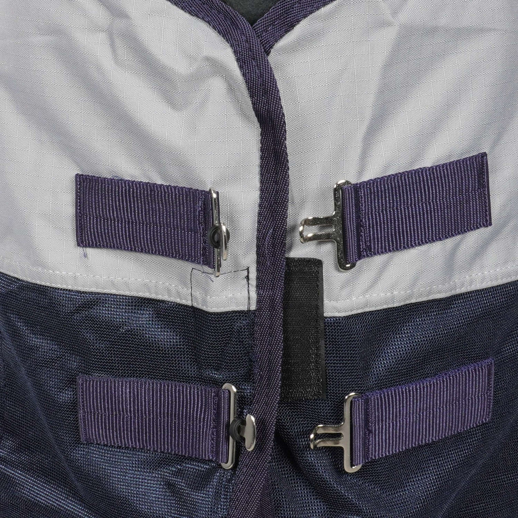 HKM Manta Antimoscas Rain con cuello y solapa abdominal Azul Oscuro Gris