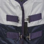 HKM Manta Antimoscas Rain con cuello y solapa abdominal Azul Oscuro Gris