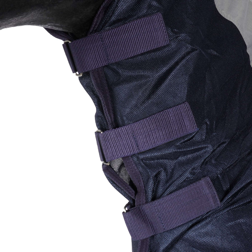 HKM Manta Antimoscas Rain con cuello y solapa abdominal Azul Oscuro Gris
