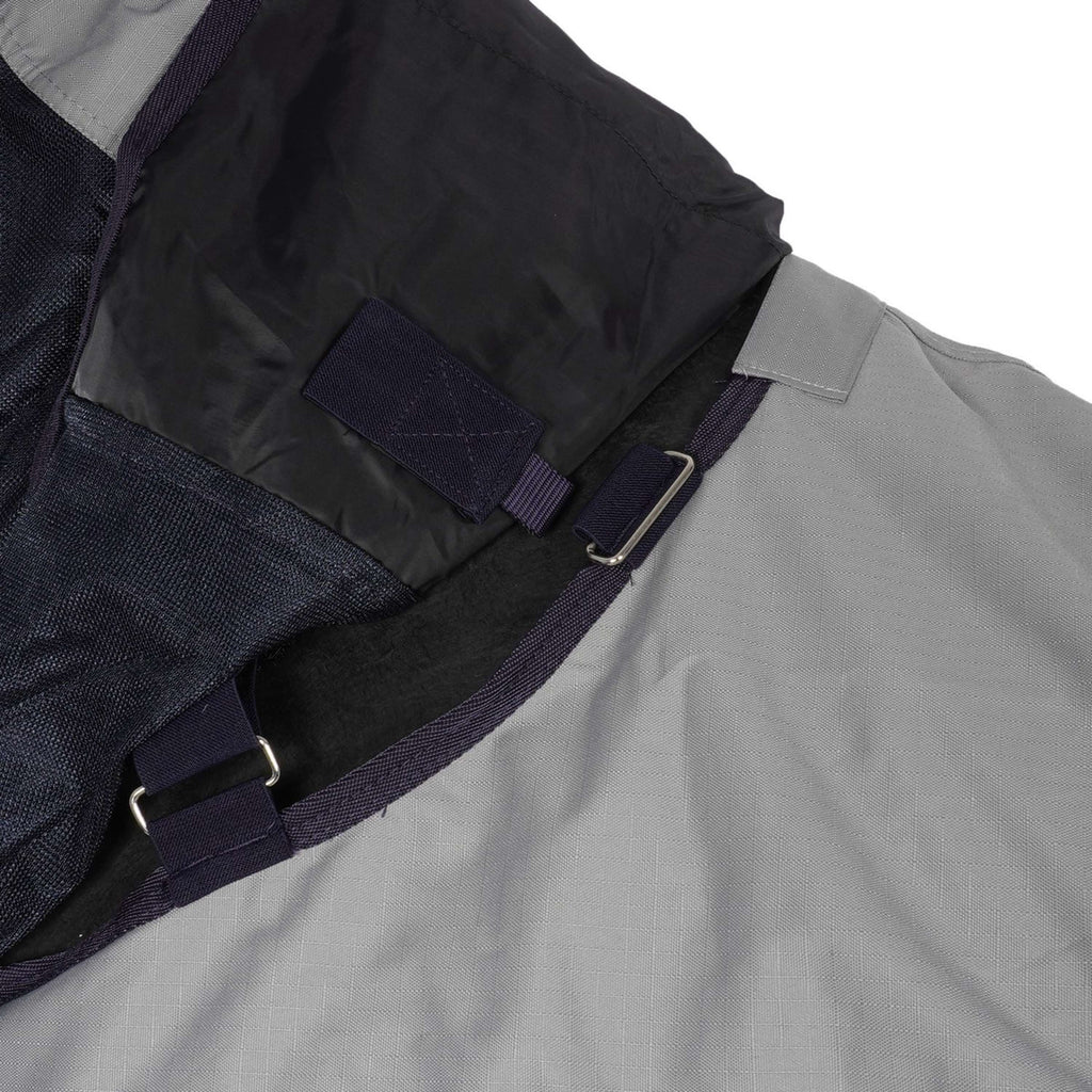 HKM Manta Antimoscas Rain con cuello y solapa abdominal Azul Oscuro Gris