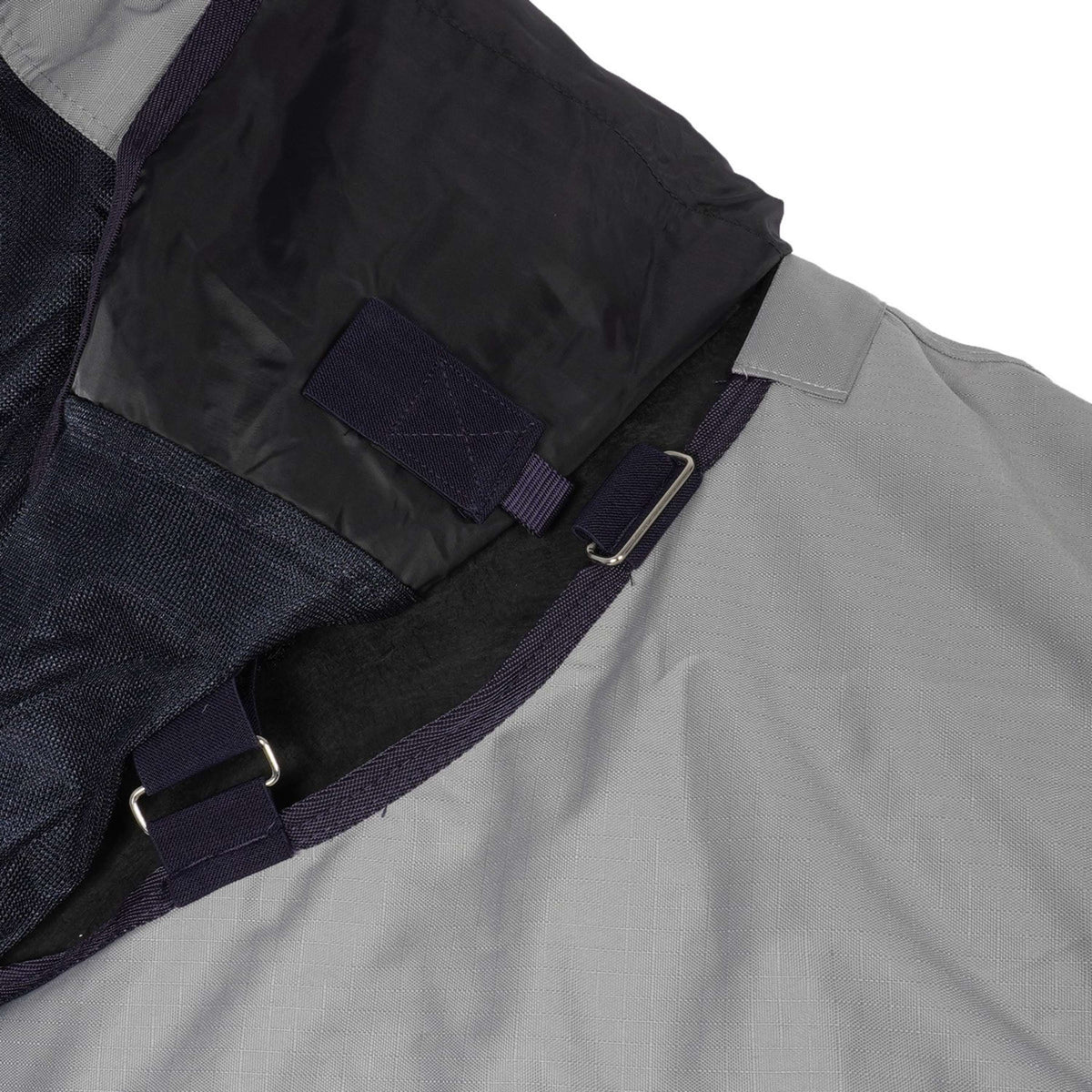 HKM Manta Antimoscas Rain con cuello y solapa abdominal Azul Oscuro Gris
