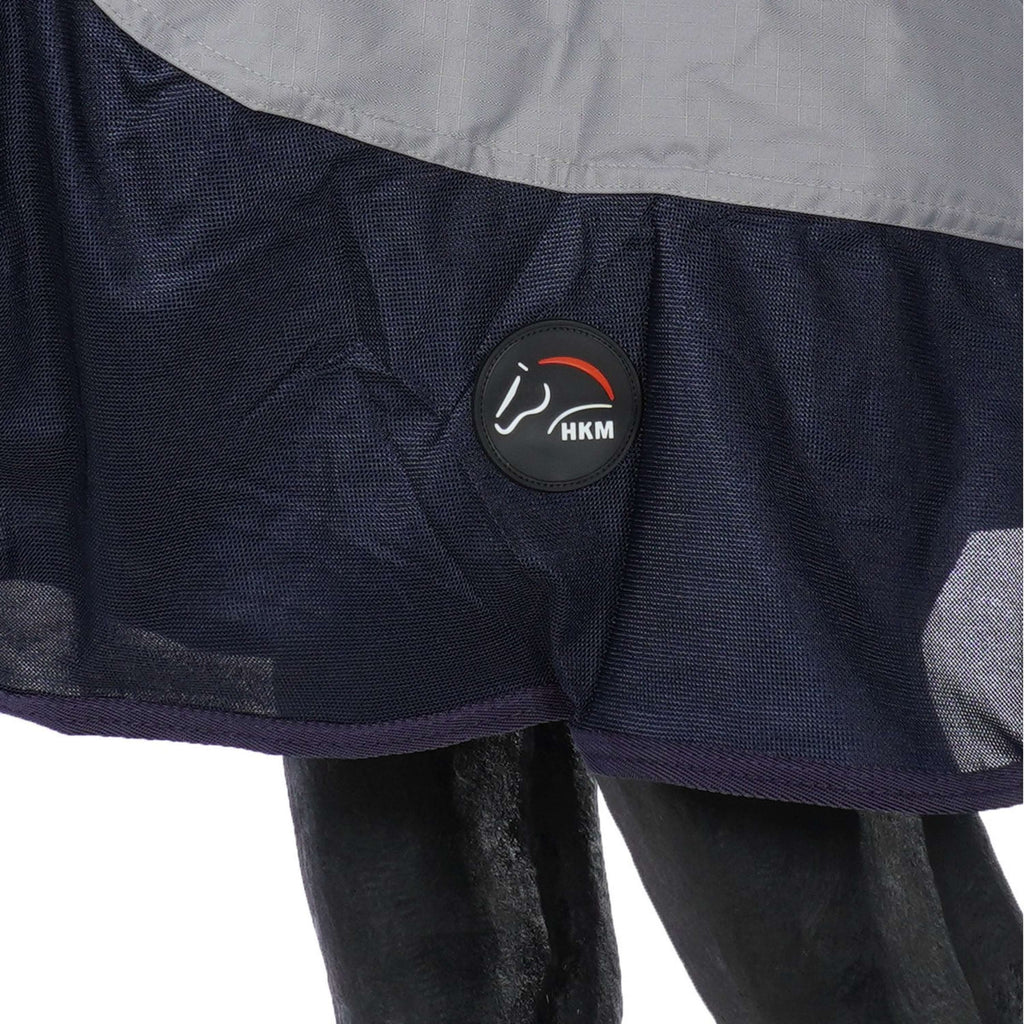 HKM Manta Antimoscas Rain con cuello y solapa abdominal Azul Oscuro Gris