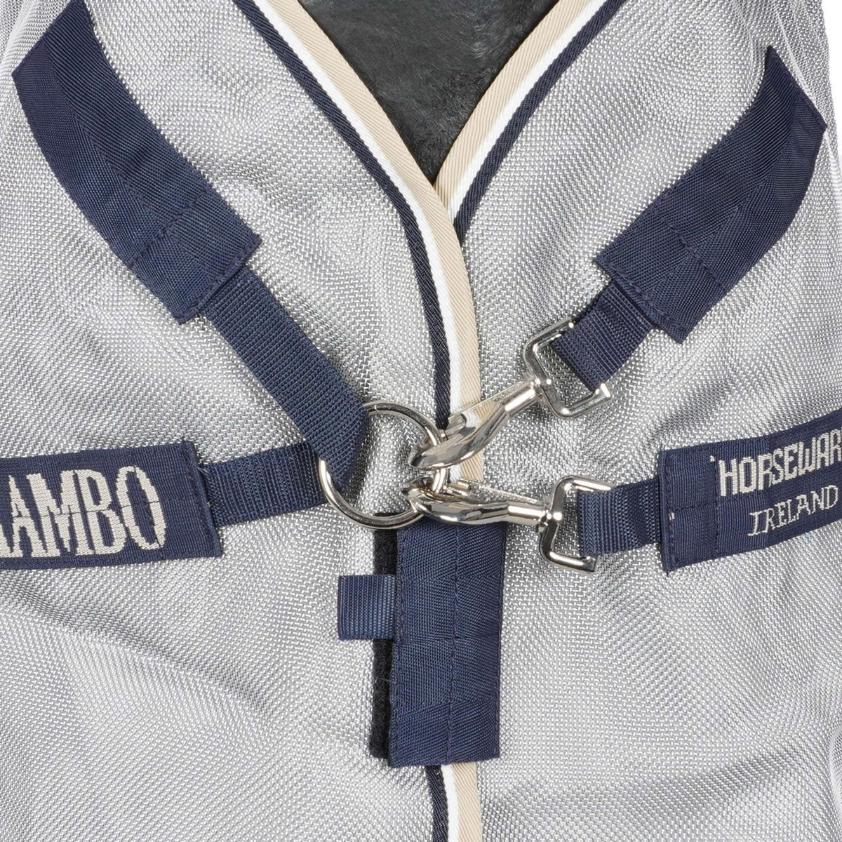 Rambo Manta Antimoscas Protector Plus Plata/Azul Marino/Blanco
