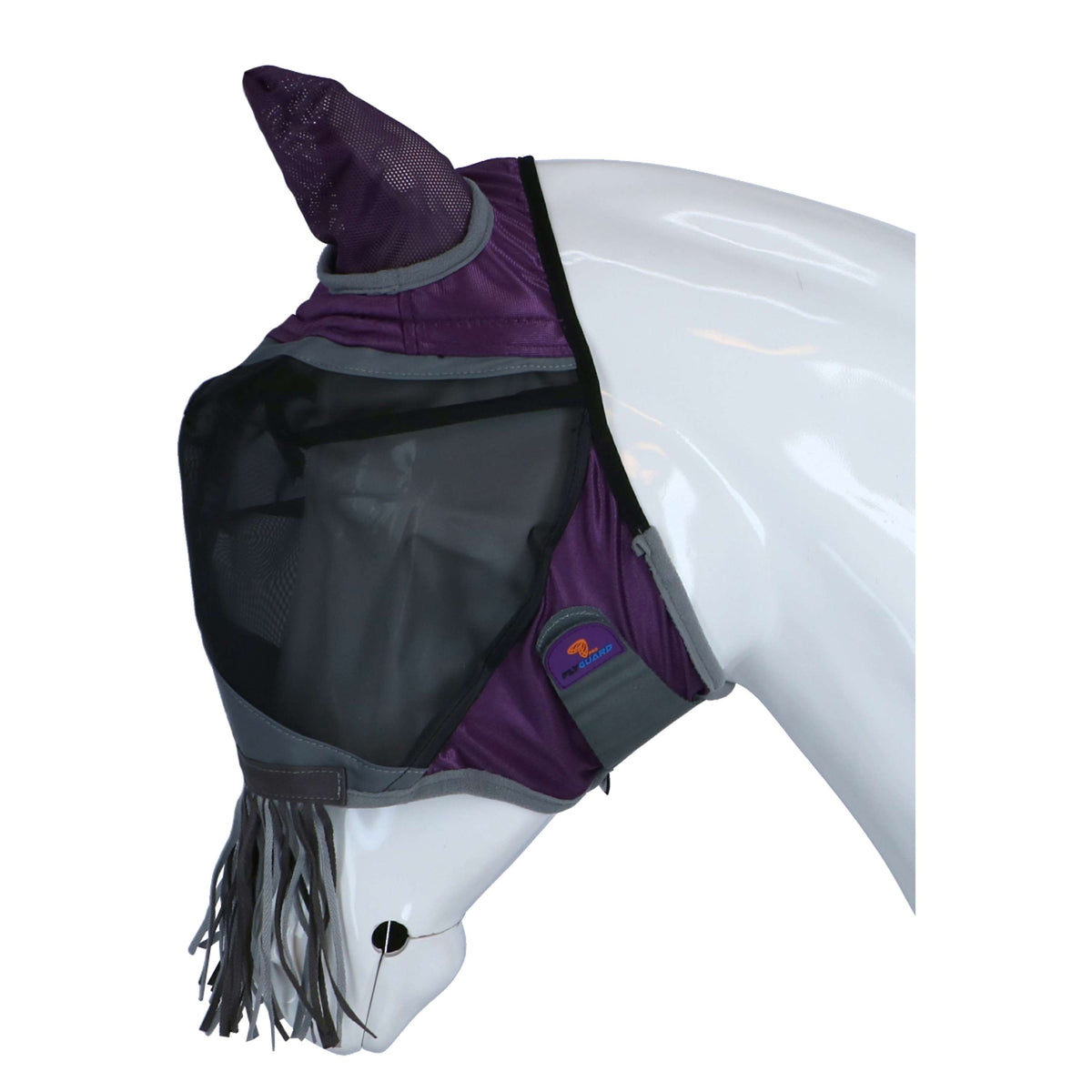 Shires Máscara Antimoscas Deluxe Con flecos en la nariz Morado
