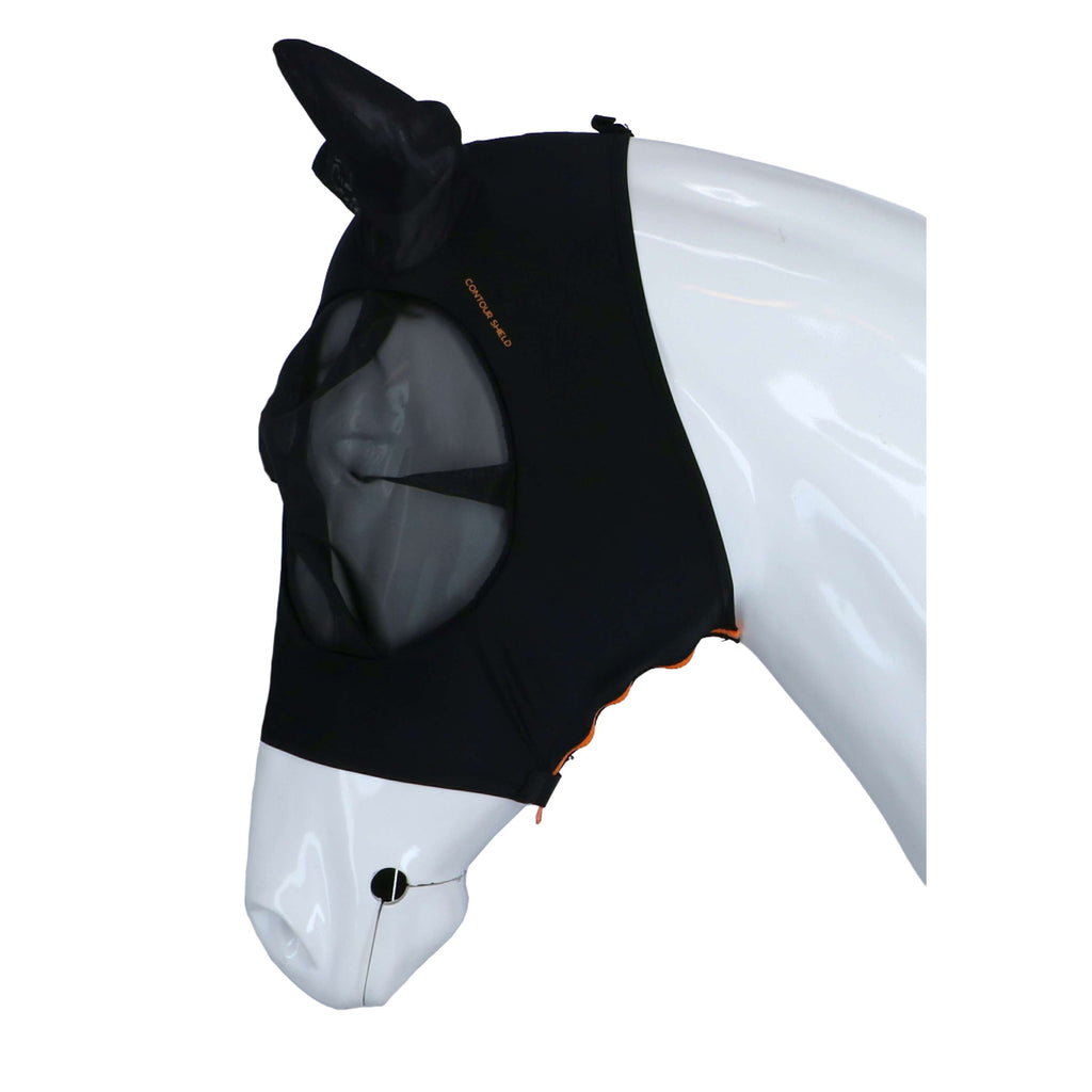 Shires Máscara Antimoscas Stretch Negro azabache