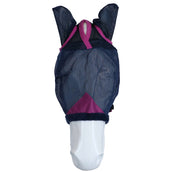 Weatherbeeta Máscara Antimoscas Comfitec Deluxe Durable Mesh con Orejas Navy/morado