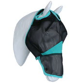 Weatherbeeta Máscara para Moscas Comfitec Deluxe Fine Mesh con Orejas Negro/Turquesa