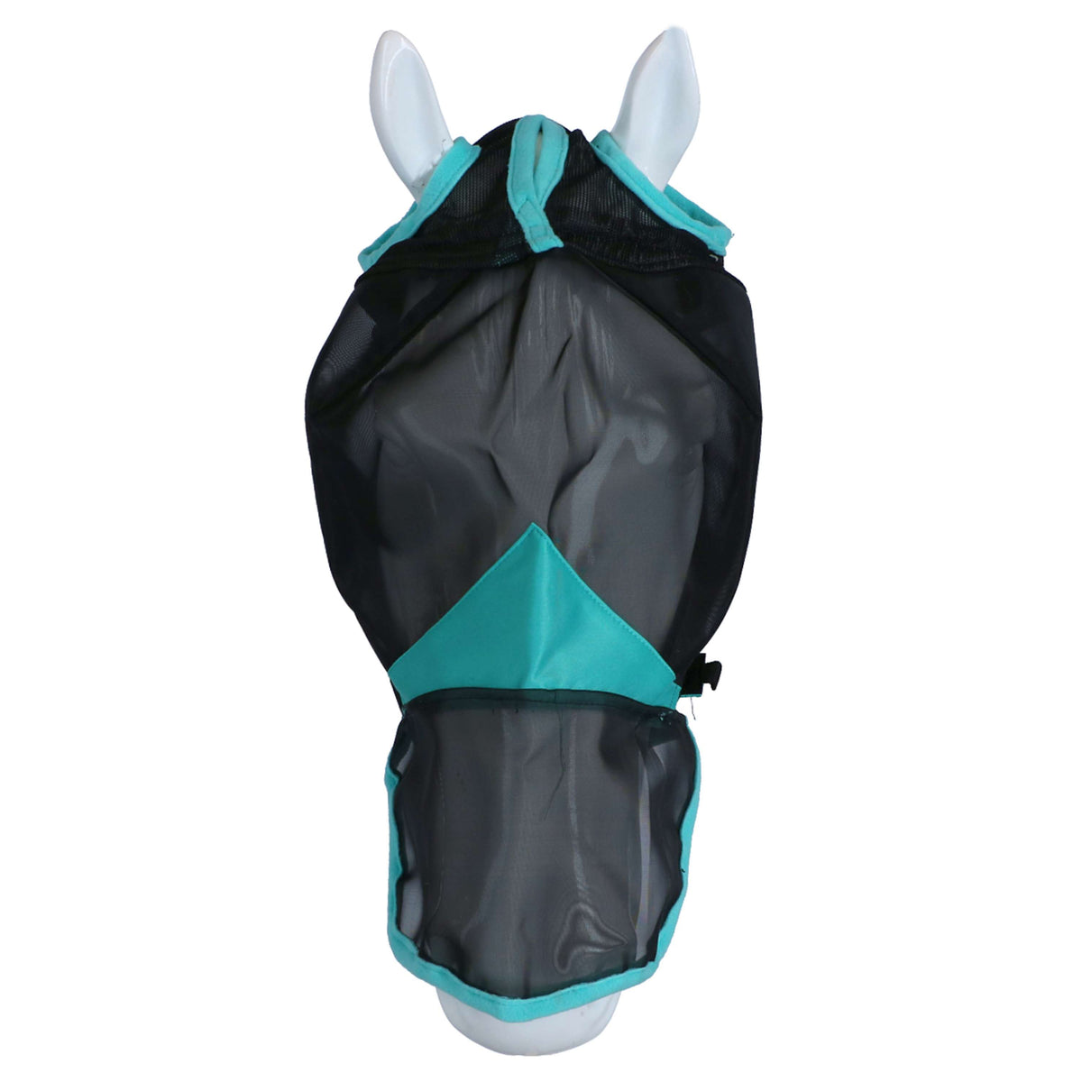 Weatherbeeta Máscara para Moscas Comfitec Deluxe Fine Mesh con Orejas Negro/Turquesa