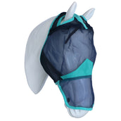 Weatherbeeta Máscara para Moscas Comfitec Deluxe Fine Mesh con Orejas Navy/Turquesa