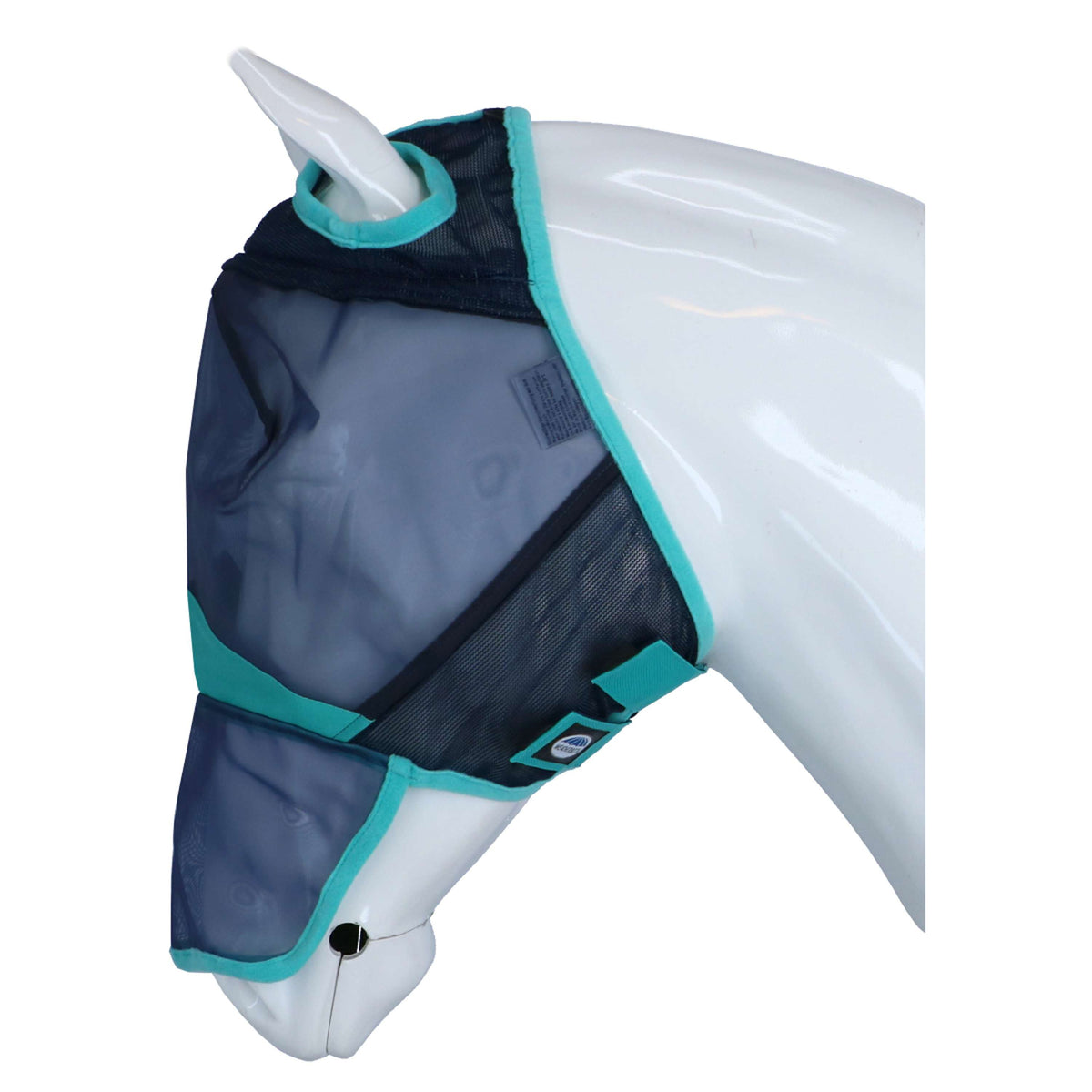 Weatherbeeta Máscara para Moscas Comfitec Deluxe Fine Mesh con Orejas Navy/Turquesa