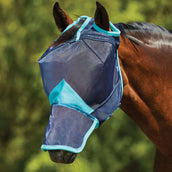 Weatherbeeta Máscara para Moscas Comfitec Deluxe Fine Mesh con Orejas Navy/Turquesa