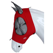 Weatherbeeta Máscara para Moscas Deluxe Stretch Bug con Orejas Rojo/Negro
