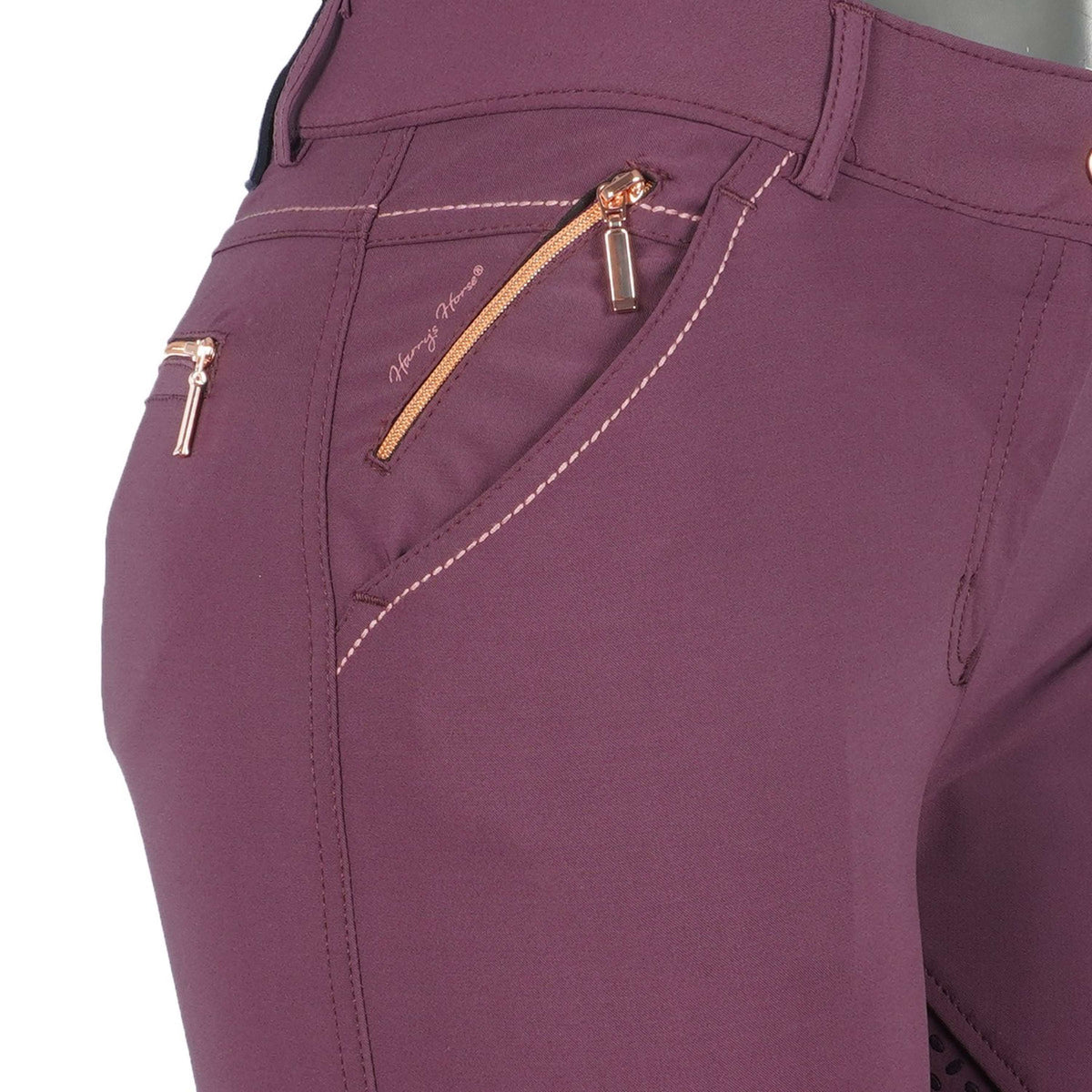 Harry's Horse Pantalón de Equitación Denici Cavalli Maroon Full Grip Bordeaux