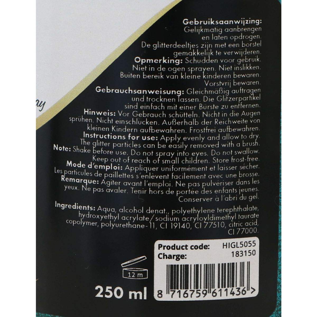 Excellent Spray de Purpurina Hi Gloss Turquesa