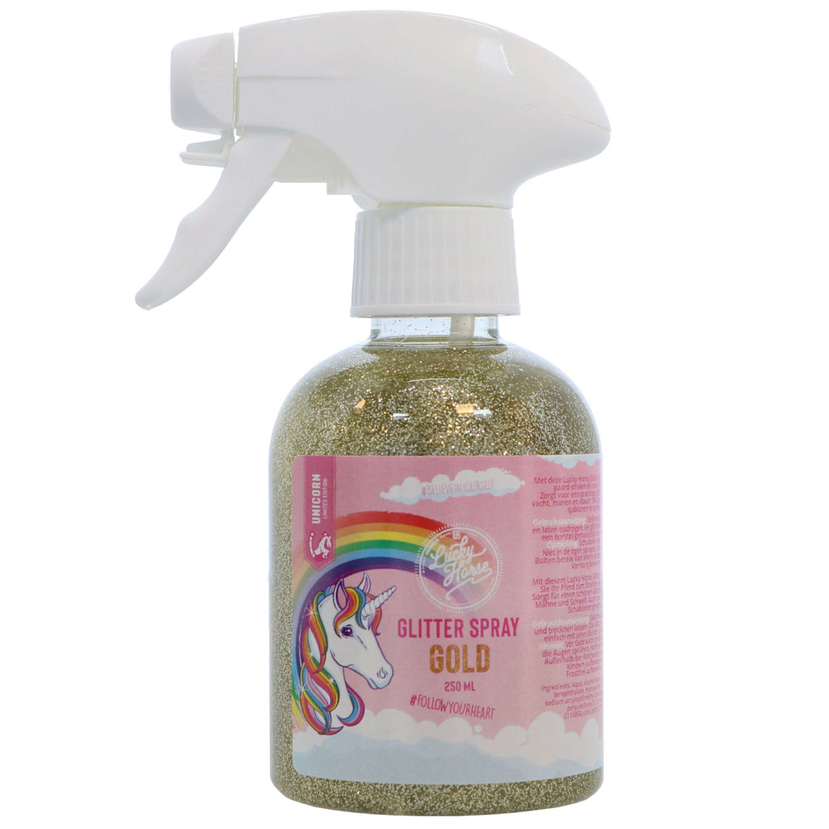Lucky Horse Spray de Purpurina Unicorn Oro