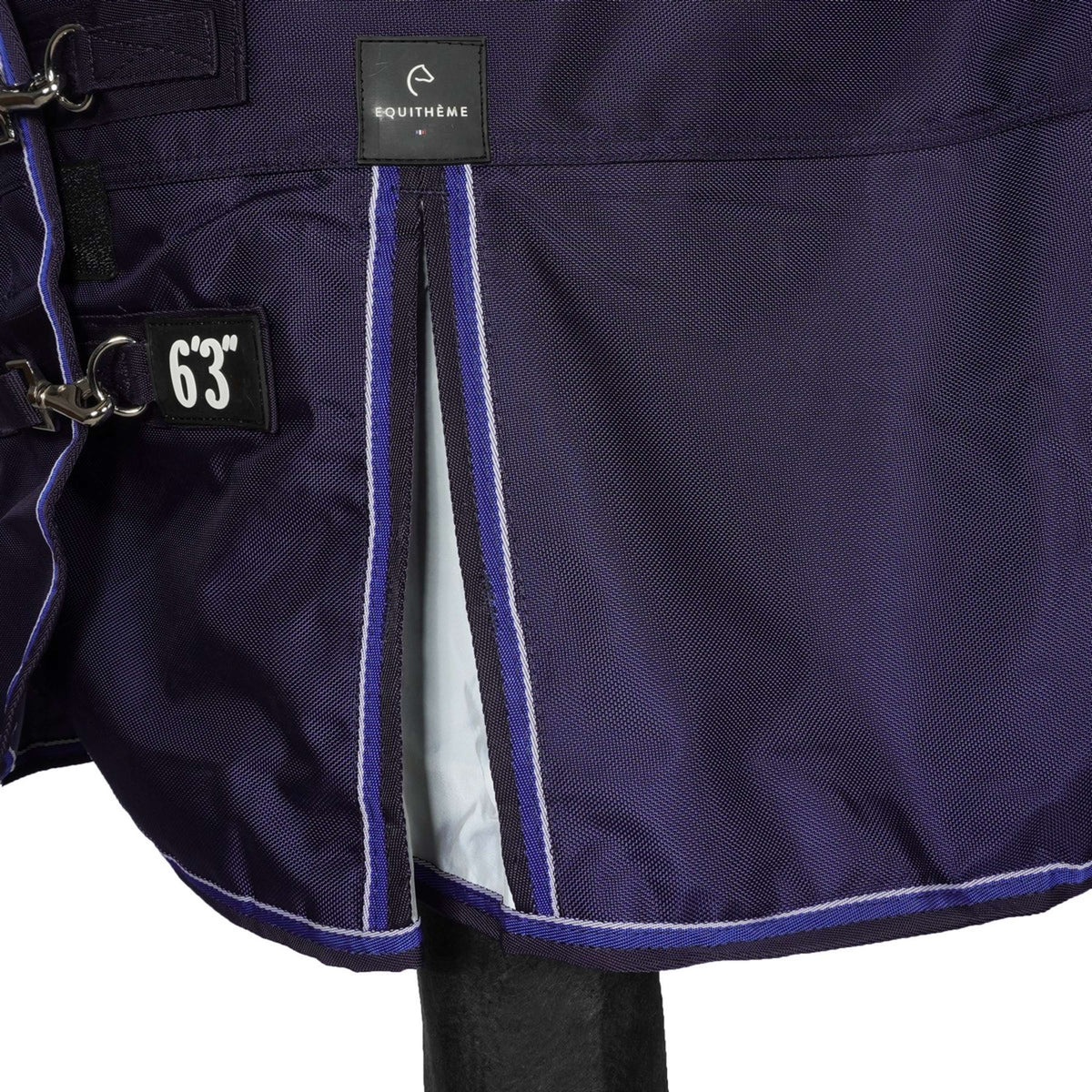 EQUITHÈME Alfombra de Exterior Pro Series Tyrex 1680D 220g con cuello Navy