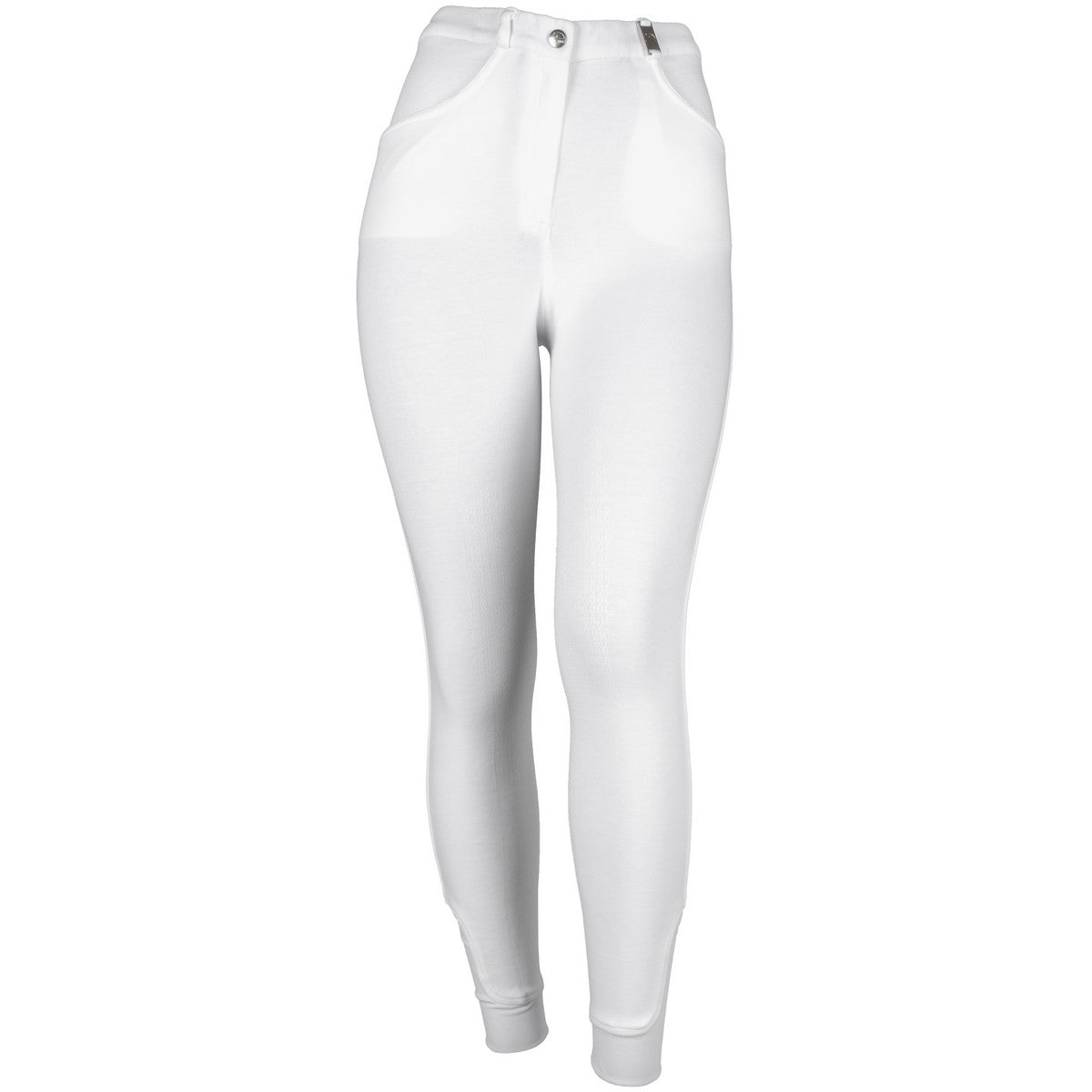 HKM Pantalón de Equitación Kate Rodilla de Silicona Blanco