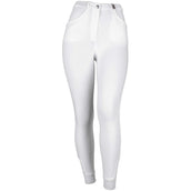HKM Pantalón de Equitación Kate Rodilla de Silicona Blanco