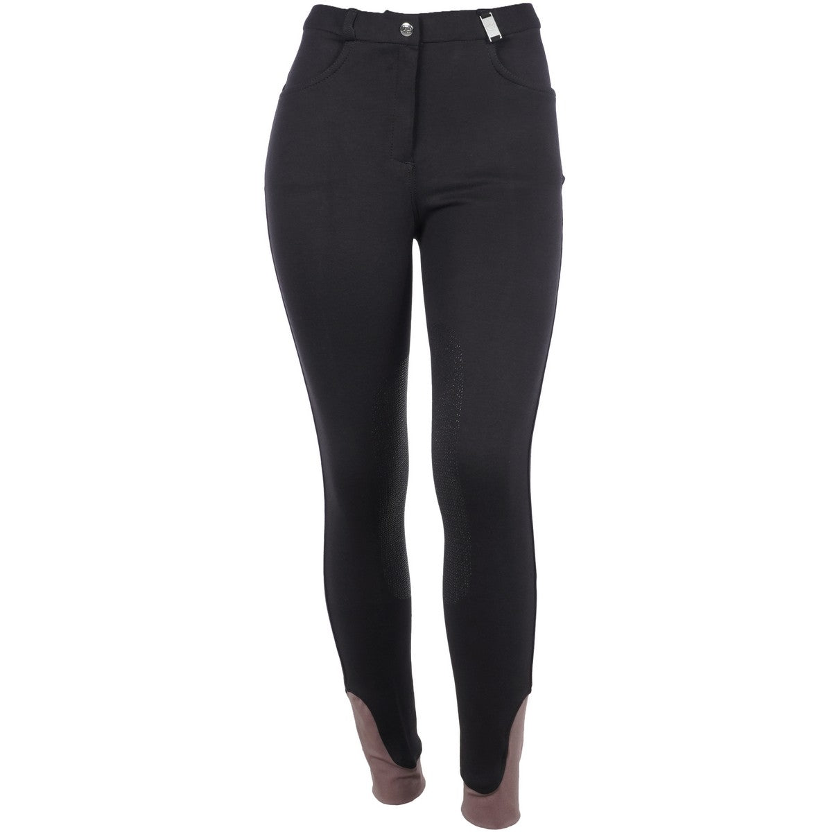 HKM Pantalón de Equitación Kate Rodilla de Silicona Negro