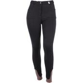 HKM Pantalón de Equitación Kate Rodilla de Silicona Negro