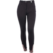 HKM Pantalón de Equitación Kate Rodilla de Silicona Negro
