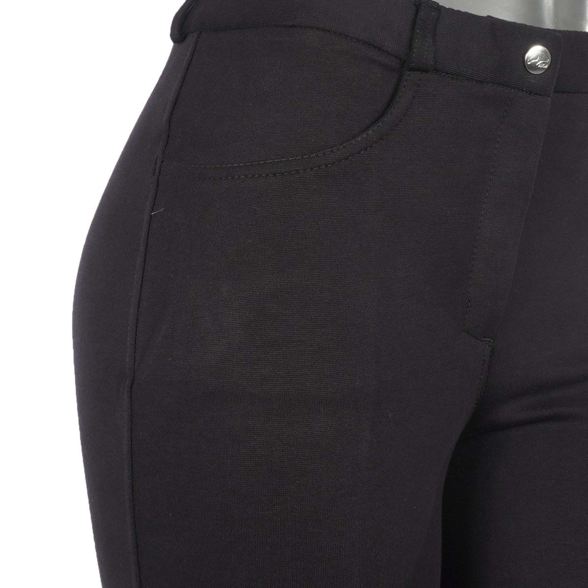 HKM Pantalón de Equitación Kate Rodilla de Silicona Negro