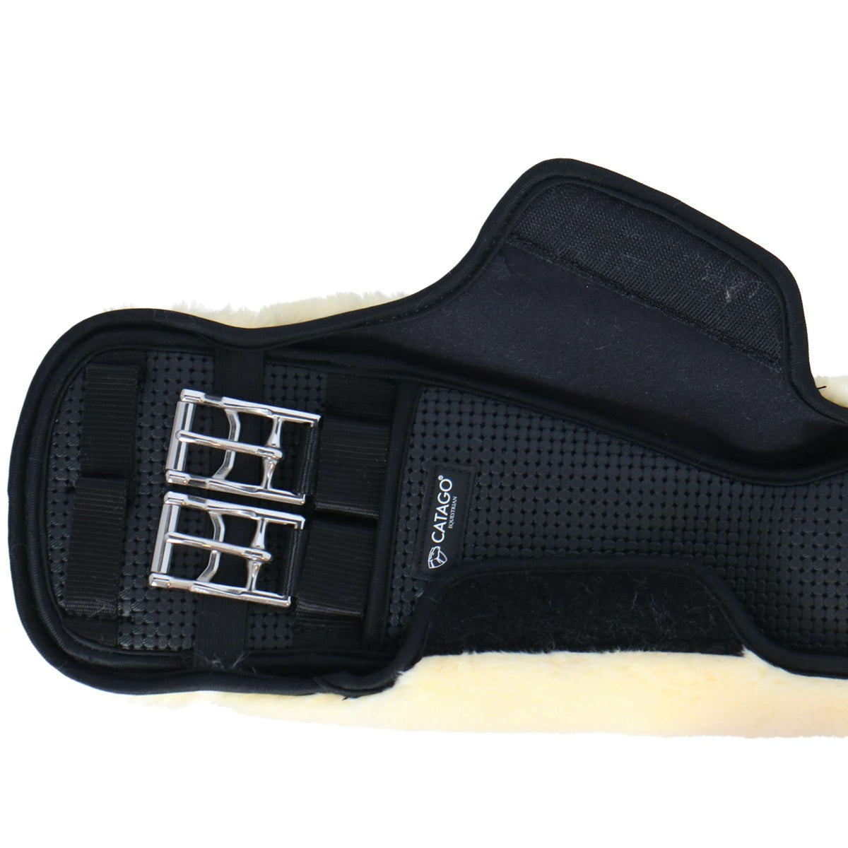 Catago Cincha de doma Faux Fur Negro