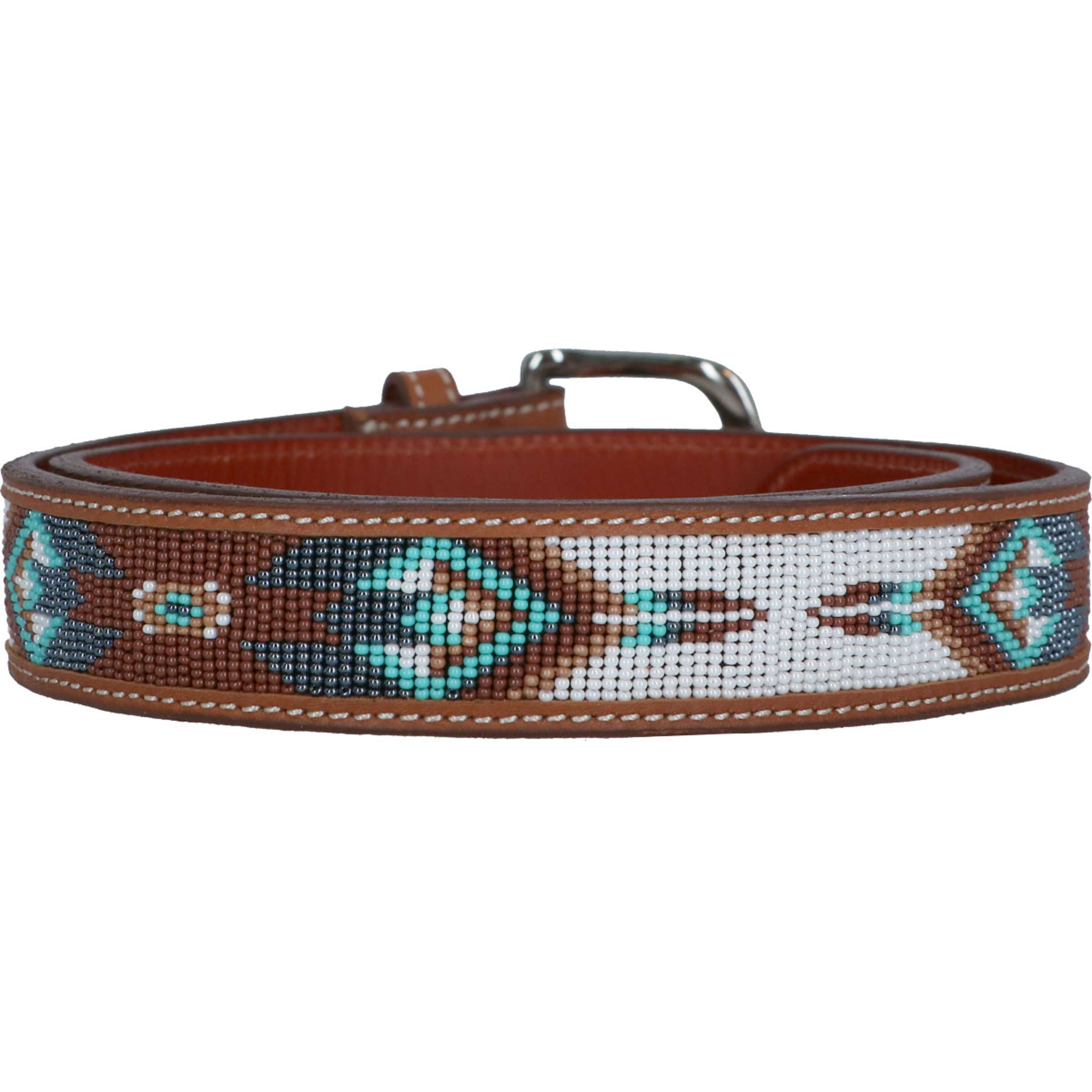 Pénélope Cinturón Pearl Cognac/Turquesa
